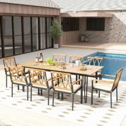 Tangkula Patio Dining Chairs Set Of 2 Metal Outdoor Chairs W/ Removable Padded Cushions -Beauty house GUEST 00584d66 1178 4cd2 932a 6a2682818f68