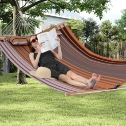 Tangkula Patio Hammock Foldable Portable Swing Chair Bed Detachable Pillow Blue & Green 14 Tangkula Patio Hammock Foldable Portable Swing Chair Bed Detachable Pillow Blue & Green -Beauty house GUEST 0125522e 057b 403d bf0d 9ad76f812383