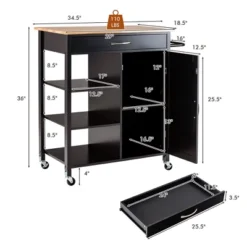 Tangkula Mobile Kitchen Island Cart Serving Utility Trolley Drawer Shelf Towel Rack -Beauty house GUEST 0156a04a 5447 4723 ae05 11c00b53f83e