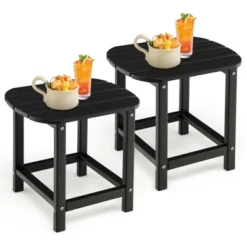 Tangkula 2PCS 18" Patio Adirondack Side Table Coffee Table Weather Resistant HDPE Garden Yard -Beauty house GUEST 02249cac 6ded 4eee b66b 51f363f45ba5
