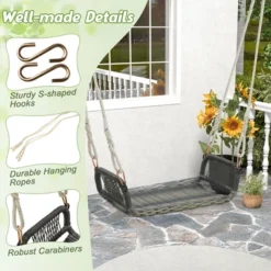Tangkula 1-Person Rattan Porch Swing Single Swing Chair Bench W/ Hanging Hemp Ropes Outdoor 17 Tangkula 1-Person Rattan Porch Swing Single Swing Chair Bench W/ Hanging Hemp Ropes Outdoor -Beauty house GUEST 02be6a37 cb76 4c58 acad 44aafaff9d83