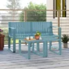 Tangkula 3 PCS Patio Furniture Set W/1 Loveseat & 2 Side Tables All-Weather Bistro Set Blue -Beauty house GUEST 02c44895 0627 4658 aec1 8984057ef40b