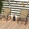 Tangkula Patio Glider Chair Set Of 2 W/ Curved Teak Armrests & Breathable Fabric Seat -Beauty house GUEST 02e11186 7fee 4e90 8bdb 1cd62c924a69