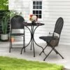 Tangkula 3 PCS Patio Bistro Set All-weather Metal Table & Chair Set For 2 Person Modern Furniture Set -Beauty house GUEST 031062d4 0ed3 4c31 a491 c224cbb4d123