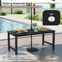Tangkula HDPE Outdoor Dining Table For 6 Person 67" Patio Table W/ Wood-Like Tabletop -Beauty house GUEST 034b055e 9863 4b04 86c5 08a35b35c2ce