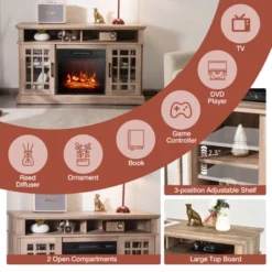 Tangkula 48" TV Stand Console Cabinet W/ Fireplace Entertainment Center For Living Room -Beauty house GUEST 035e3d3e b570 46cf 84dd 1476b4ce0f8d