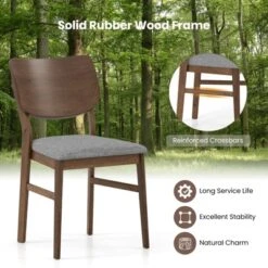Tangkula Dining Chairs Set Of 4 W/ Rubber Wood Frame Padded Seat Curved Back Living Room -Beauty house GUEST 03834c9c fea6 490c af7f 9d6546dd1f95