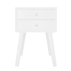 Tangkula Wooden Nightstand With 2 Storage Drawers Accent End Side Table For Bedroom&Living Room -Beauty house GUEST 03b48dfe 342c 4858 acea ccb141faa09a