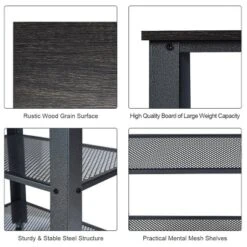 Tangkula Kitchen Utility Cart Industrial Coffee End Table W/Wheels Black/Silver -Beauty house GUEST 03f8d056 34db 4d66 a027 ffb8146d2f04