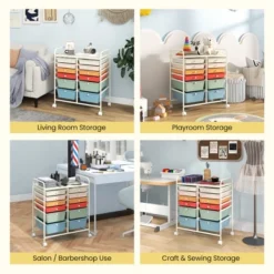 Tangkula Office Rolling Cart 12 Storage Drawer Studio Organizer Bins Scrapbook Paper Macaron -Beauty house GUEST 0646b82e 6cac 4a90 921b 75a26a61a060