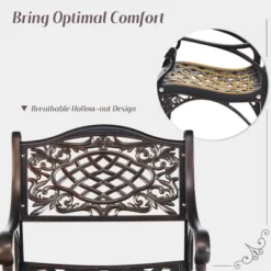 Tangkula 3PCS Cast Aluminum Patio Bistro Set Outdoor Dining Table & Chair Furniture Set -Beauty house GUEST 065253b2 d65f 428c 901b 5e07aa02603d