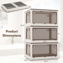 Tangkula 6-Pack Stackable Storage Bins W/Lids 24 Gallon Collapsible Plastic Container Box -Beauty house GUEST 06ac9bdd ada9 41c3 8a03 af43da13501f