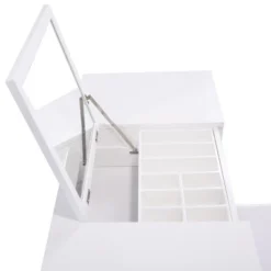 Tangkula 2 Drawers Make-up Mirror Set Vanity Dressing Table Flip-type Desktop With Stool -Beauty house GUEST 06b45097 1192 4d23 a43f e50d4ab425b0