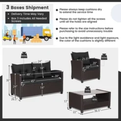 Tangkula 8PCS Outdoor Conversation Set Patio PE Rattan Set W/ Glass Table & Sofa Cushions -Beauty house GUEST 06dfc4ef 474a 4d60 99e4 8930af33de07