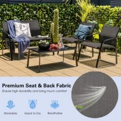 Tangkula 4PCS Patio Conversation Futniture Set W/ Fabric And Anti-Rust Steel Frame -Beauty house GUEST 07206e20 d1f9 4c97 939a f1ae74fa7541