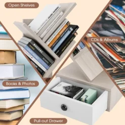 Tangkula 5-Tier Tree Bookshelf W/ Wooden Drawer Display Storage Organizer Rack -Beauty house GUEST 073c917f 432e 4d56 9bd3 064717a2bf23