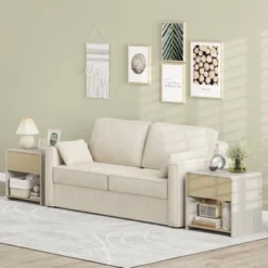 Tangkula Modern Style Nightstand 2-Tier Sofa Side Bedside Table W/ Drawer & Open Shelf -Beauty house GUEST 07fd25c0 1cec 47a1 ac72 65c806596205 1