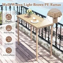 Tangkula 3 Pieces Patio Bar Table Set Outdoor Bar Height Table & 2 Armless Chairs -Beauty house GUEST 089ace8e 00b7 47cc a4d0 1dc48d0c47f3