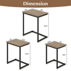 Tangkula 3 Pcs Nesting Coffee End Table Set Stacking Side Nightstand Living Room -Beauty house GUEST 08fb9007 026b 43c4 9d47 79bb6f873c1e
