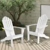 Tangkula 2PCS Wooden Classic Adirondack Chair Lounge Chair Outdoor Patio White -Beauty house GUEST 0942c74c 3f85 4171 871f 5ed4b417a111