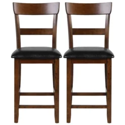 Tangkula Set Of 4 Bar Stools Vintage Wooden Dining Chair For Kitchen, Bistro Brown&Black -Beauty house GUEST 09c2ac9f b697 4b04 8bb3 8b153c2036e4