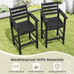 Tangkula Patio Bar Stools Set Of 4 Tall Adirondack Chair W/ Backrest Armrests & Footrests -Beauty house GUEST 09ce67ff 1da0 4849 ba68 f5a6827eb5c4