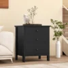 Tangkula 3-Drawer Modern Nightstand Bedside Table Wooden End Table White/Black