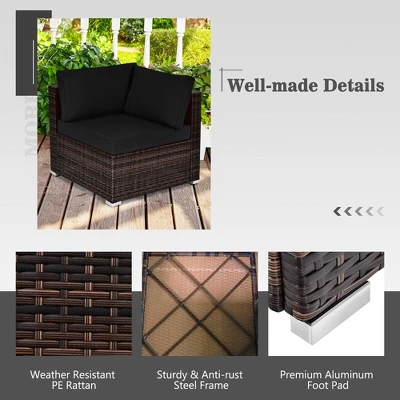 Tangkula 7PCS Patio Rattan Furniture Set Fire Pit Table Cover Cushion 7 Tangkula 7PCS Patio Rattan Furniture Set Fire Pit Table Cover Cushion - Image 5
