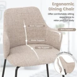 Tangkula Dining Chairs Set Of 2 W/ Curved Backrest Wide Seat & Armrests -Beauty house GUEST 0ab0213b eb47 4689 b8df 69a05445eaf8