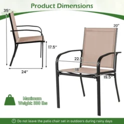 Tangkula Outdoor Dining Chairs Set Of 4 W/ Breathable Fabric Armrests High Back -Beauty house GUEST 0afaf6a7 0521 42cb 92dd 771c910f761f 1
