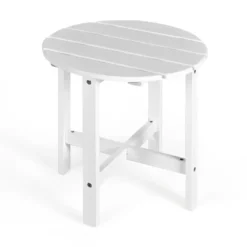 Tangkula 18’’ Outdoor Round Side Table Wooden Coffee Table Suitable For Garden Patio Balcony White/Gray/Black -Beauty house GUEST 0b3ed7fe fa9c 4559 a7b5 48907c88cd11