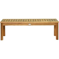 Tangkula Acacia Wood Outdoor Backless Bench Rustic Patio Dining Bench With Slatted Seat -Beauty house GUEST 0b4eb2d6 9431 4369 a7bb 146562e856ac