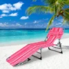 Tangkula Set Of 2 Lounge Chair Beach Chair W/ Face Arm Hole Detachable Pillow Adjustable Backrest Side Pocket Outdoor Chaise Sunbathing Chair Hot Pink -Beauty house GUEST 0b538927 92e1 46e0 b7bf 2aa55644facd