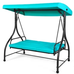 Tangkula 3 Person Porch Swing Hammock Bench Chair Outdoor With Canopy Turquoise/Beige/ Black/Brown/Wine Red 17 Tangkula 3 Person Porch Swing Hammock Bench Chair Outdoor With Canopy Turquoise/Beige/ Black/Brown/Wine Red -Beauty house GUEST 0b75557f 2ed0 4219 808f ea04325ed9ac