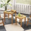Tangkula 2 PCS Patio Nesting Table Teak Wood Outdoor Space Saving Design Square End Table -Beauty house GUEST 0d0a31b5 0e16 4f38 9bc4 ccdc2846cf4a