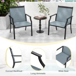 Tangkula Set Of 4 Patio Dining Chairs Outdoor Armchairs W/ Sturdy Metal Frame -Beauty house GUEST 0d820ae8 8e2a 477c 9a19 8590d51e7e3e