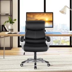 Tangkula Adjustable Executive Chair Rolling High Back Leather Office Chair Black -Beauty house GUEST 0d9a3329 9074 4357 977a 01fb79ea1af5