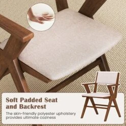 Tangkula Wooden Dining Chair Set Of 4 W/ Rubber Wood Frame Padded Seat & Back Armrests -Beauty house GUEST 0e1f6415 95b9 49fc b138 d9dc0436bb39