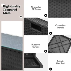 Tangkula 9 Pieces Outdoor PE Rattan Wicker Sectional Sofa With 42" Gas Fire Pit Table Space-Saving Patio Conversation Set With Storage Box Black/Grey/Navy/Red/Turquoise/Off White -Beauty house GUEST 0e87fd05 5393 4fc3 9f61 d53725cd086a