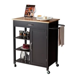 Tangkula Mobile Kitchen Island Cart Serving Utility Trolley Drawer Shelf Towel Rack -Beauty house GUEST 0e9bef81 45eb 4c03 a40a dadc02a516a6