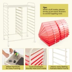 Tangkula Office Rolling Cart 20 Storage Drawers Scrapbook Paper Studio Organizer Pink Gradient -Beauty house GUEST 0eadfd83 cc6f 4c20 9076 a09bc76149f5