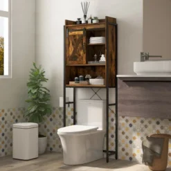 Tangkula Over The Toilet Freestanding Storage Rack Bathroom W/ Slipping Barn Door -Beauty house GUEST 0ecc09e4 4538 46d8 b5ec 91da74c5fca9