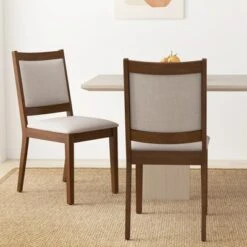 Tangkula Modern Dining Chair Set Of 2 Upholstered Kitchen Chair W/ Padded Backrest & Seat