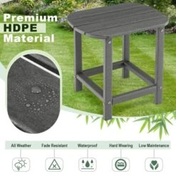 Tangkula 2PCS 18" Patio Adirondack Side Table Coffee Table Weather Resistant HDPE Garden Yard -Beauty house GUEST 0f48a632 33fe 42ce acec 28f27f155127
