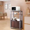 Tangkula 3-tier Display Shelf Microwave Stand Cabinet W/ Rolling Wheel -Beauty house GUEST 0fc3a014 99d4 4284 9c0f 6f3ed3fe1080