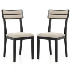 Tangkula Modern Dining Chairs Set Of 4 W/Tilt Backrest Rubber Wood Legs Soft Padded Seat -Beauty house GUEST 0fc4a956 ced4 4ad0 99ee a29980c1571e