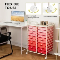 Tangkula Office Rolling Cart 20 Storage Drawers Scrapbook Paper Studio Organizer Pink Gradient -Beauty house GUEST 107f1c9e cf29 421c a7db 35c7e7be600e