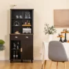 Tangkula Freestanding Buffet Hutch Kitchen Pantry Storage Cabinet W/ Sliding Doors