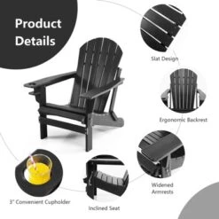 Tangkula Adirondack Chair W/Ergonomic Design&Ottoman Outdoor Armchair HDPE Chair For Yard&Patio Black/Coffee/Grey/Turquoise/White -Beauty house GUEST 11519aad b24c 4194 87a4 cf8acd9afd2e
