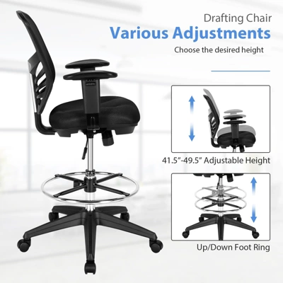 Tangkula Ergonomic Office Chair W/Retractable Footrest High Back Reclining Executive Chair W/Adjustable Headrest 9 Tangkula Ergonomic Office Chair W/Retractable Footrest High Back Reclining Executive Chair W/Adjustable Headrest - Image 7